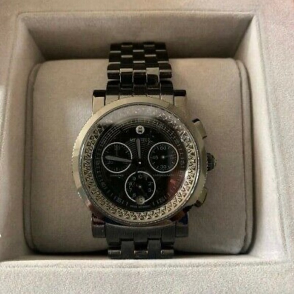 Michele Sport Sail Noir Watch, 96 Diamonds, New w Needs